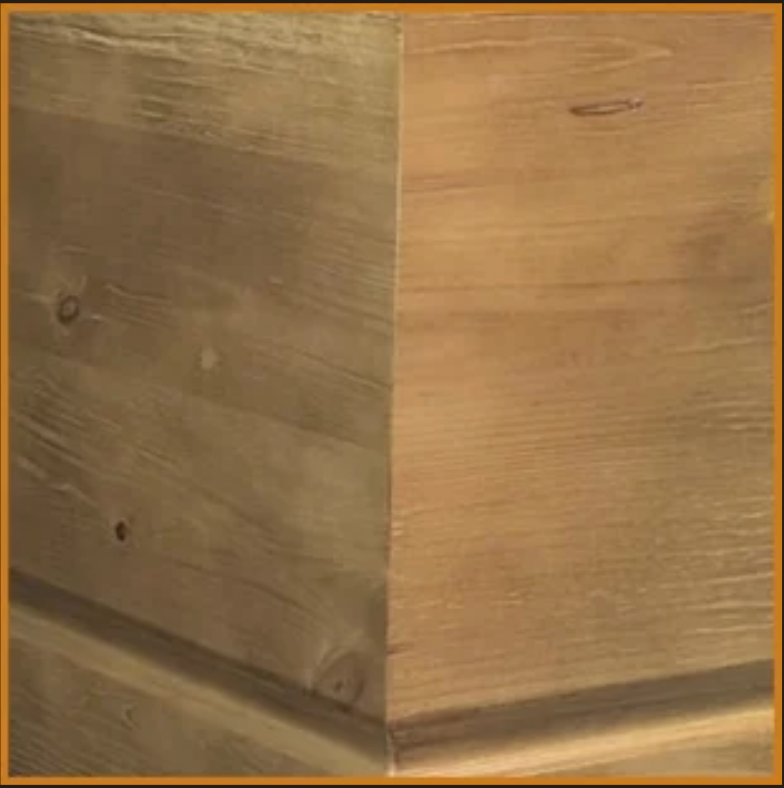 Zoom sur l’angle d’un cercueil en bois, finition lisse et chaleureuse – moulures de bois